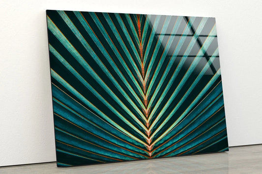 Palm Leave Closeup UV Direct Aluminum Print Australian Made Quality