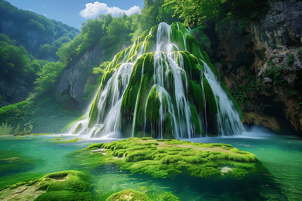 Waterfall in the Park Home Decor Premium Quality Poster Print Choose Your Sizes - Bella Home Decor