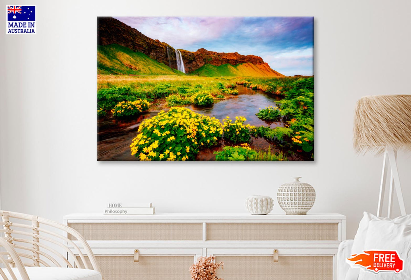 Blooming Green Field in Sunlight Wall Art Decor 100% Australian Made