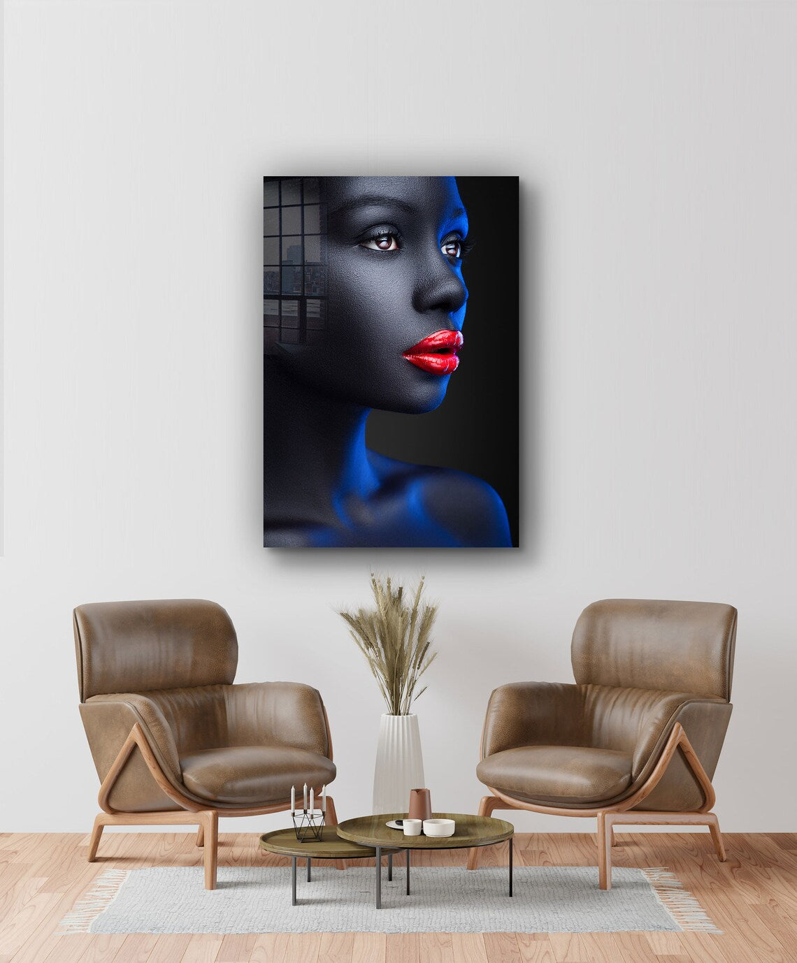 Glamour Red Lips Girl UV Direct Aluminum Print Australian Made Quality