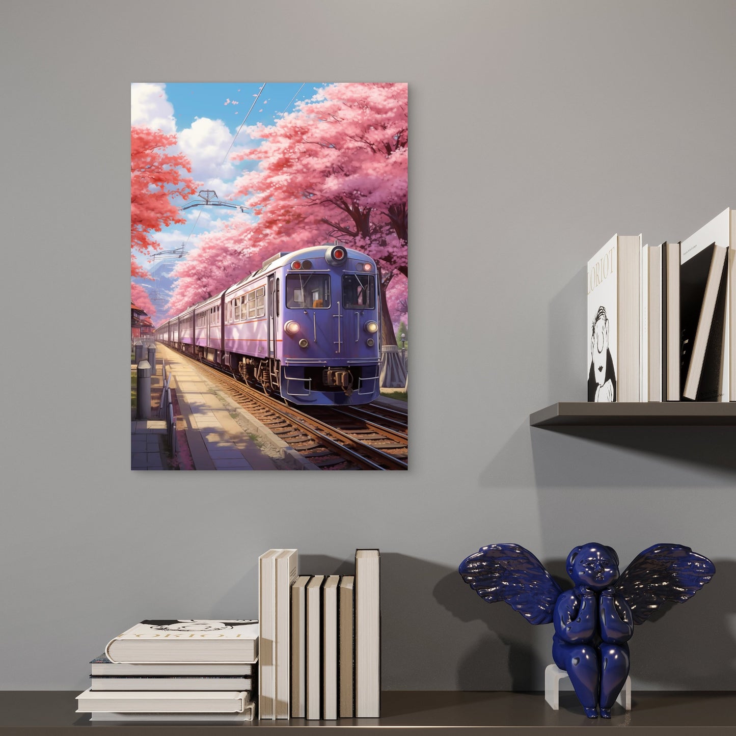 Sakura Train Kyoto Railway Japan 40x60cm Metal Print Ready to Hang