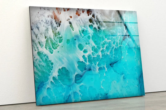 Blue Abstract Design UV Direct Aluminum Print Australian Made Quality