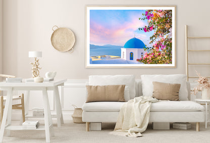 Bougainvillea Tree in Santorini Home Decor Premium Quality Poster Print Choose Your Sizes - Bella Home Decor