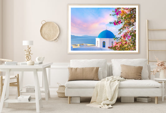 Bougainvillea Tree in Santorini Home Decor Premium Quality Poster Print Choose Your Sizes