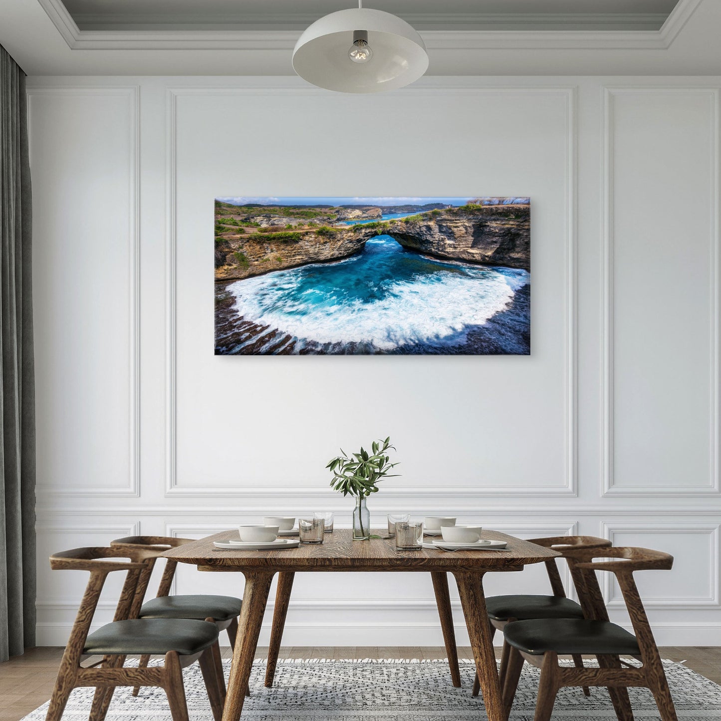 Broken Beach Nusa Penida Island Bali Indonesia Wall Art Canvas Office Home Room Framed 120x60cm