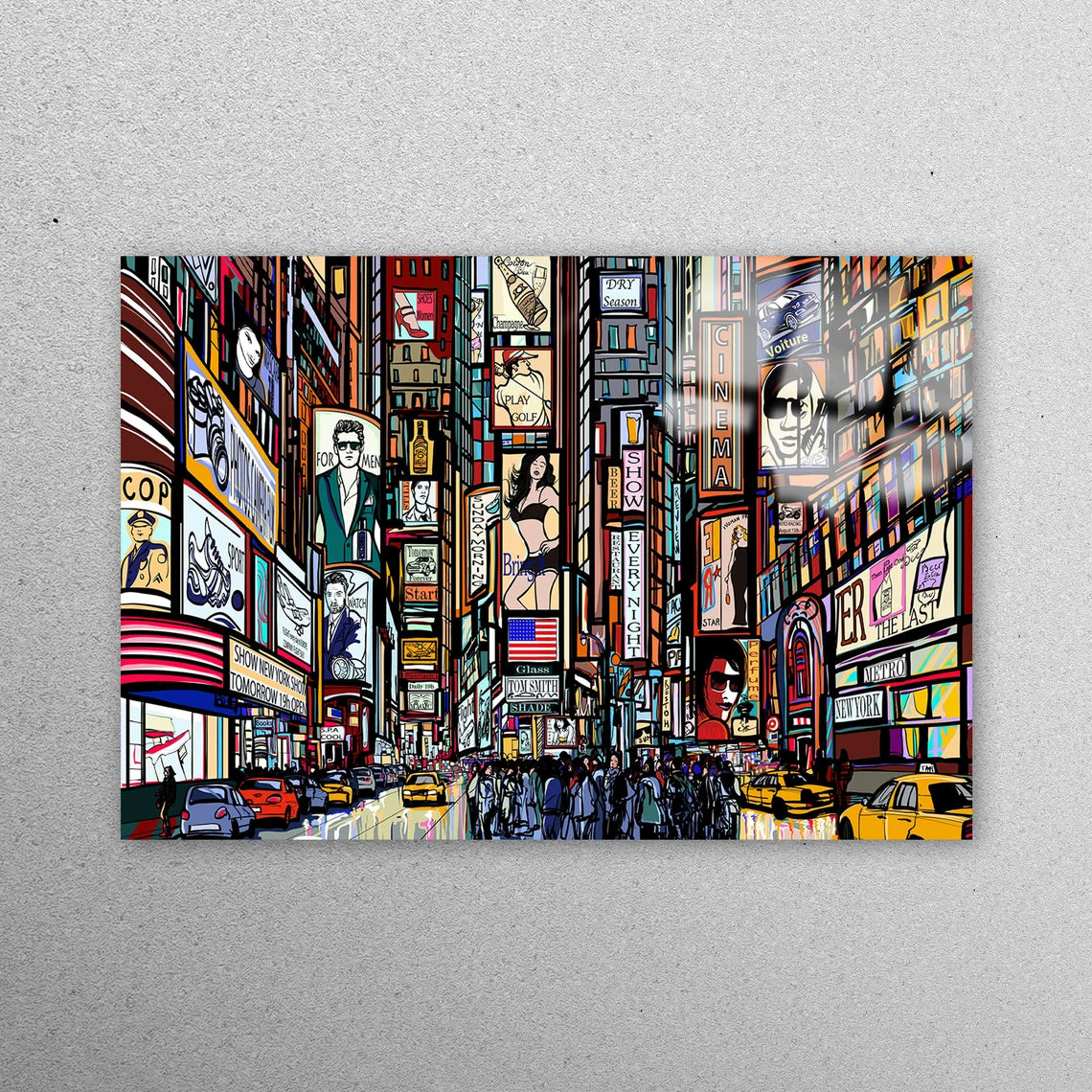 Street in New York Acrylic Glass Print Tempered Glass Wall Art 100% Made in Australia Ready to Hang