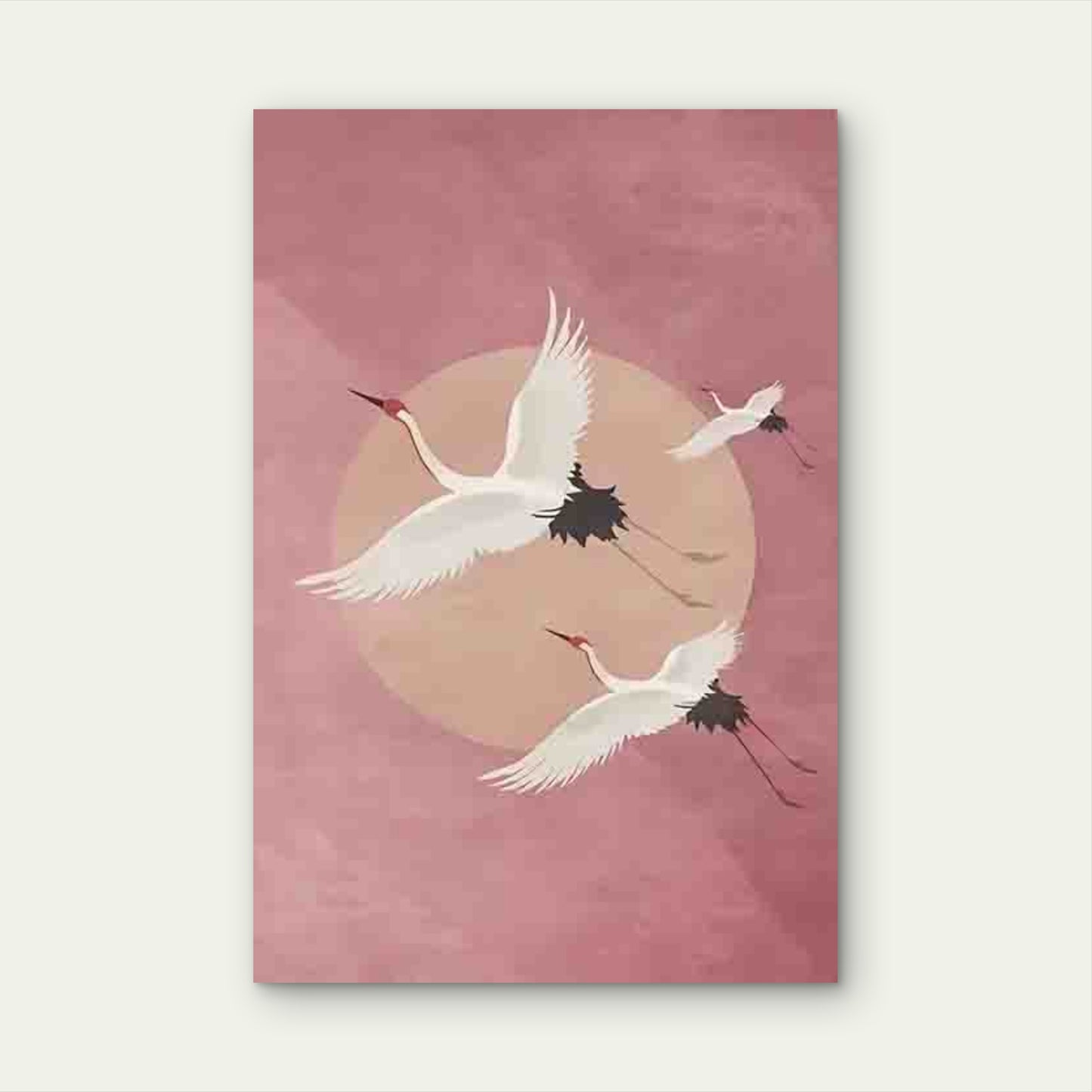 Crane & Cherry Blossom 60x90cm Metal Print Ready to Hang