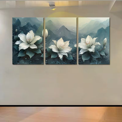 3pcs Elegant Lilies & Roses Design Wall Art Set Canvas Framed 50x70cm - High Quality Print 100% Australian Made Wall Canvas Ready to Hang