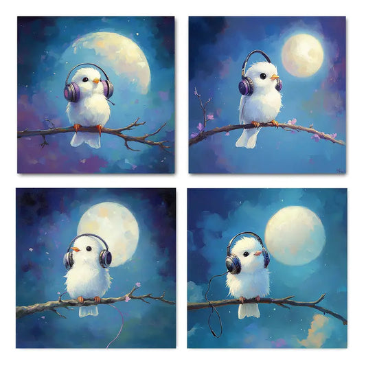 4pcs Decor Enjoy Musi Wall Art Canvas Framed