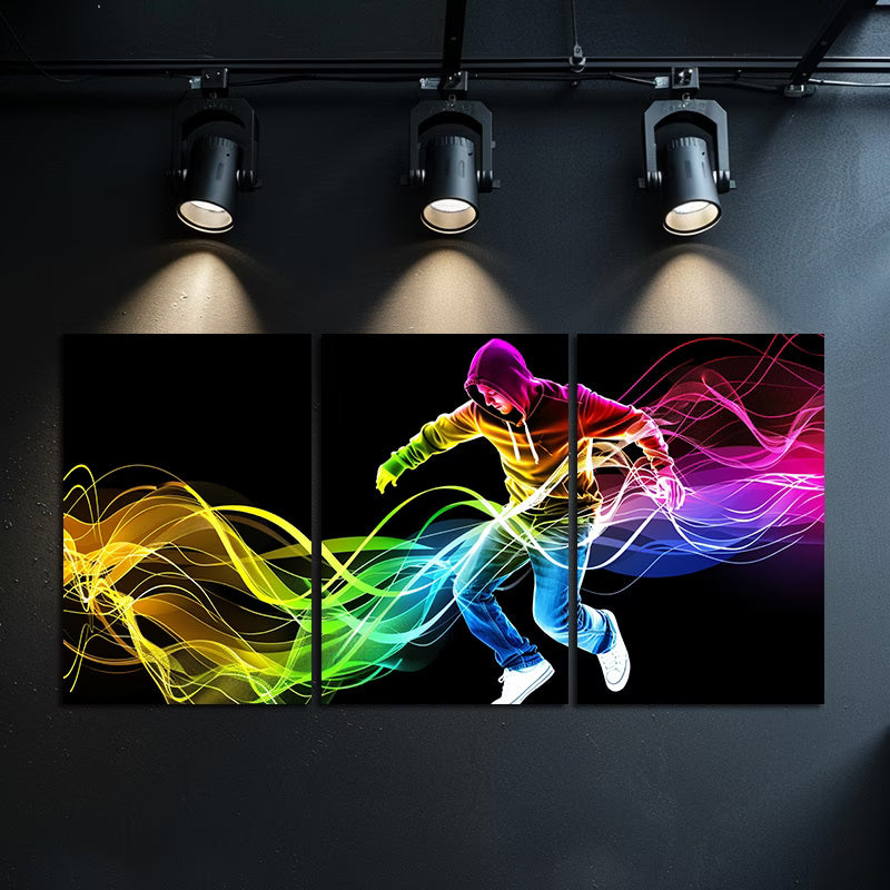 3pcs Dynamic Breakdancer Action Art Wall Art Set Canvas Framed 40x60cm - High Quality Print 100% Australian Made Wall Canvas Ready to Hang - Bella Home Decor