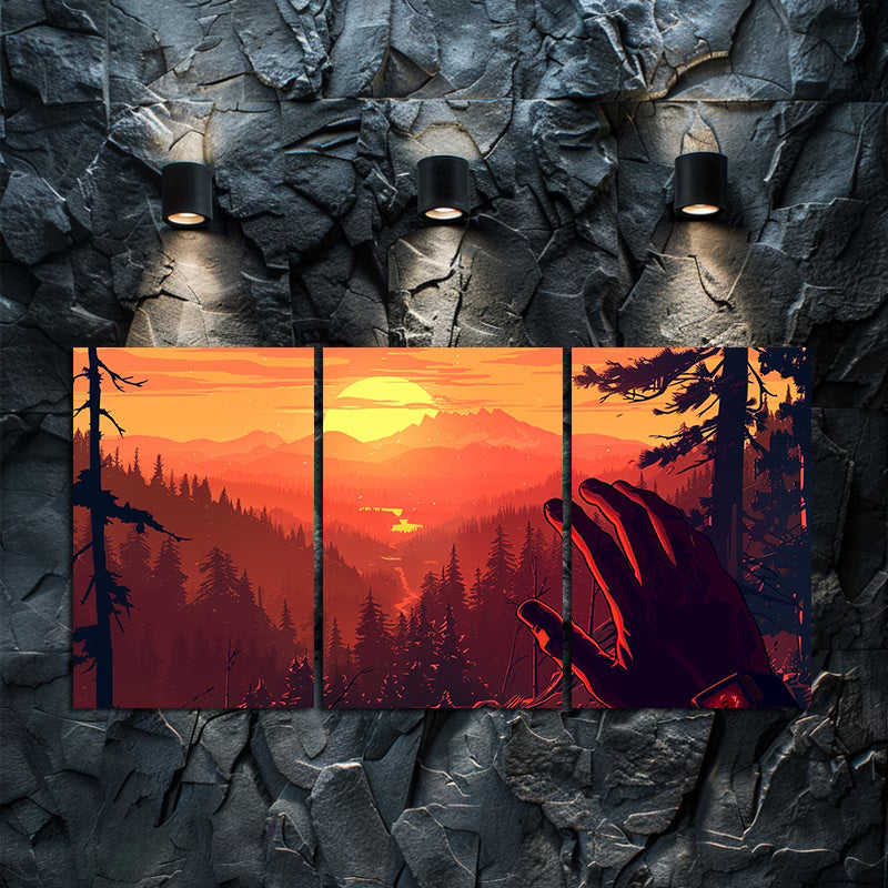 3pcs Nature Landscape with Reaching Hand Wall Art Set Canvas Framed 50x70cm - High Quality Print 100% Australian Made Wall Canvas Ready to Hang