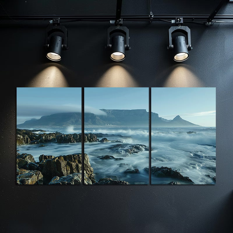 3pcs Cape Town Rocky Coastline Wall Art Set Canvas Framed 60x90cm - High Quality Print 100% Australian Made Wall Canvas Ready to Hang - Bella Home Decor