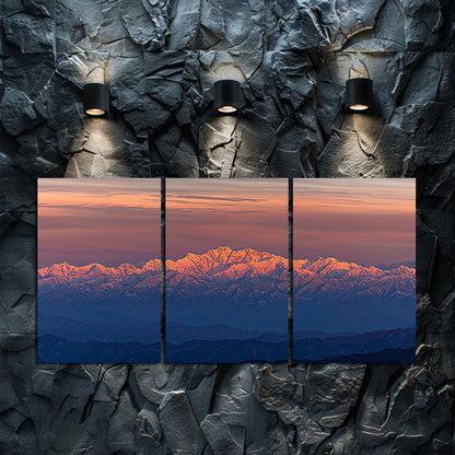 3pcs Majestic Snow-Capped Himalayas & Mountains Wall Art Set Canvas Framed 50x70cm - High Quality Print 100% Australian Made Wall Canvas Ready to Hang