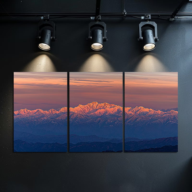 3pcs Majestic Snow-Capped Himalayas & Mountains Wall Art Set Canvas Framed 50x70cm - High Quality Print 100% Australian Made Wall Canvas Ready to Hang