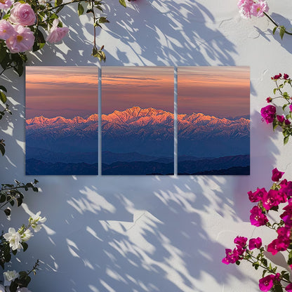 3pcs Majestic Snow-Capped Himalayas & Mountains Wall Art Set Canvas Framed 50x70cm - High Quality Print 100% Australian Made Wall Canvas Ready to Hang