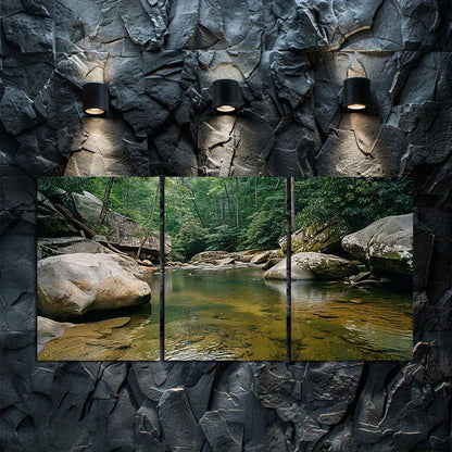 3pcs Creek at F Tone Hollow State Park Wall Art Set Canvas Framed 60x90cm - High Quality Print 100% Australian Made Wall Canvas Ready to Hang - Bella Home Decor