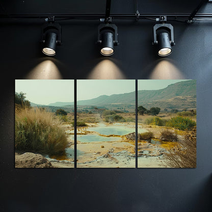 3pcs Eritrea Danakil Depression Nature Photo Wall Art Set Canvas Framed 40x60cm - High Quality Print 100% Australian Made Wall Canvas Ready to Hang