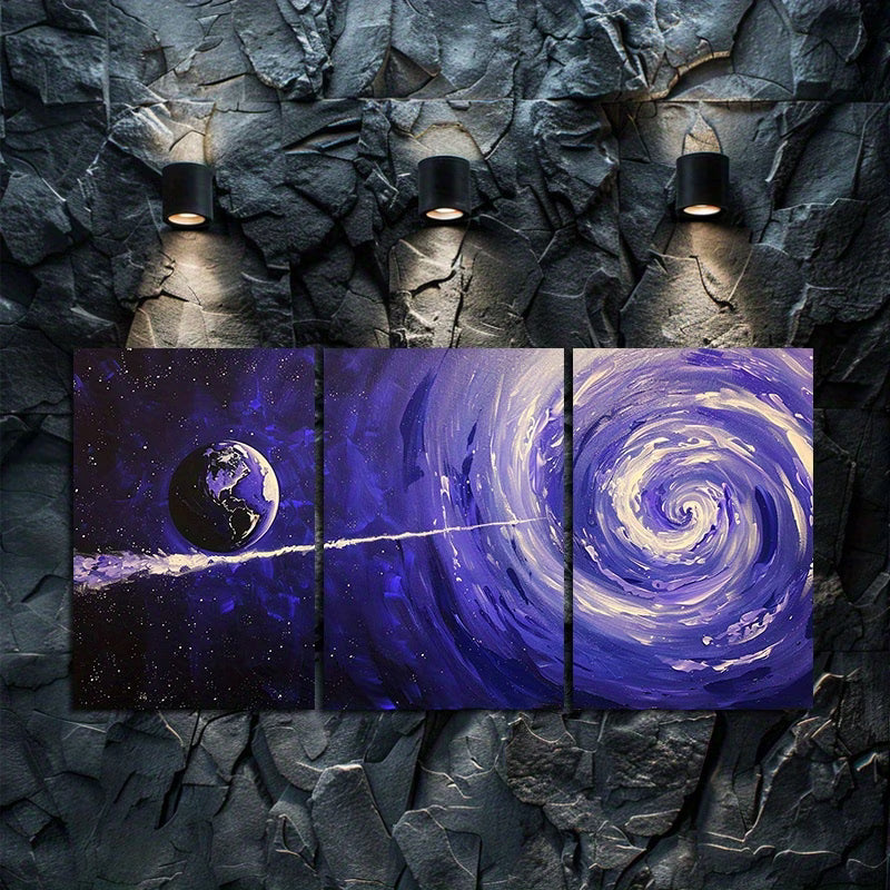3pcs Cosmic Astronomical Abstract Space Design Wall Art Set Canvas Framed 50x70cm - High Quality Print 100% Australian Made Wall Canvas Ready to Hang - Bella Home Decor