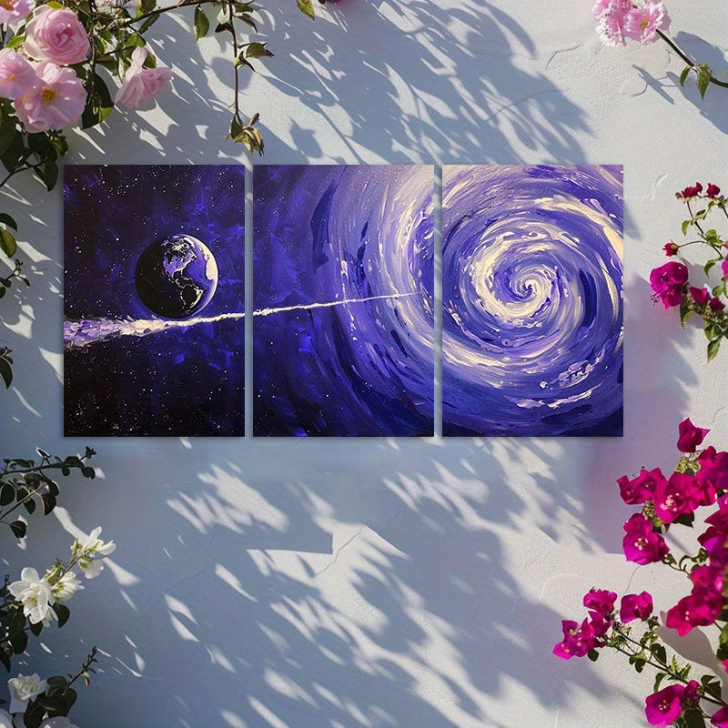3pcs Cosmic Astronomical Abstract Space Design  Wall Art Set Canvas Framed 40x60cm - High Quality Print 100% Australian Made Wall Canvas Ready to Hang - Bella Home Decor