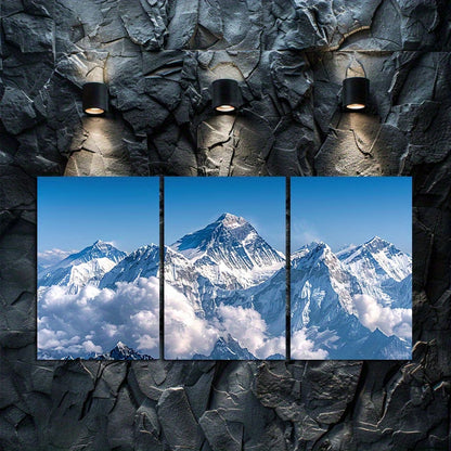 3pcs Aerial View of Mount Everest & Blue Sky Wall Art Set Canvas Framed 40x60cm - High Quality Print 100% Australian Made Wall Canvas Ready to Hang - Bella Home Decor
