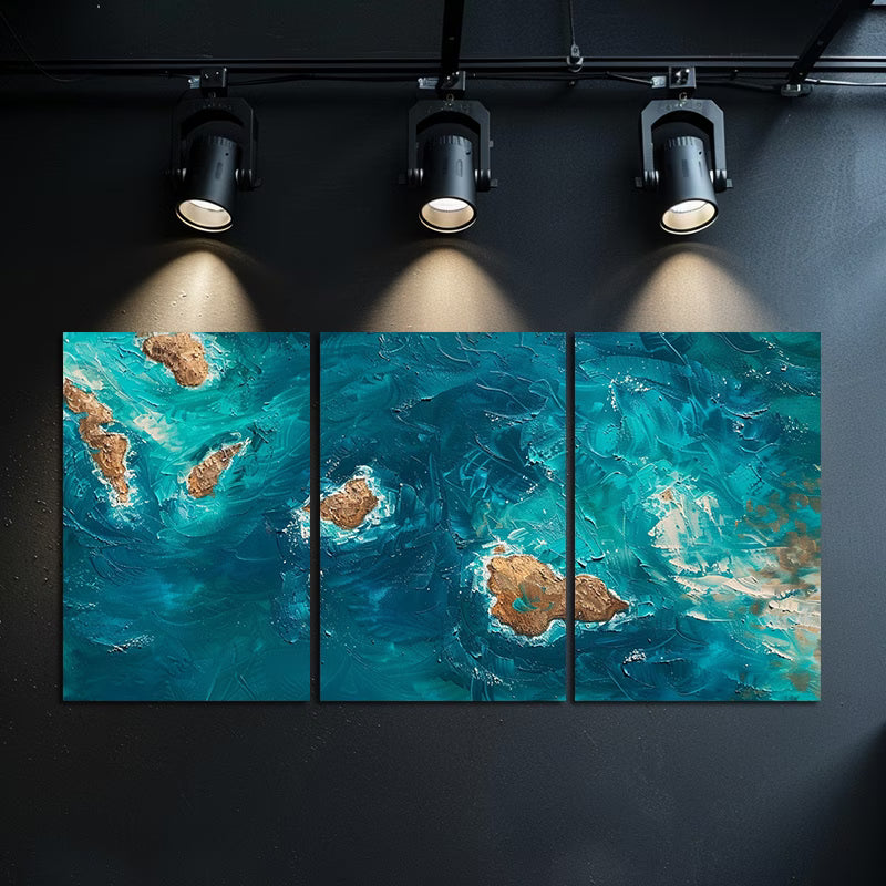 3pcs Small Islands off the Coast of Hawaii Wall Art Set Canvas Framed 50x70cm - High Quality Print 100% Australian Made Wall Canvas Ready to Hang