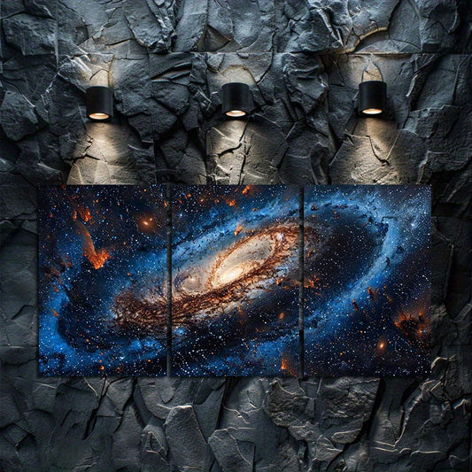 3pcs Space Galaxy & Milky Way Wall Art Set Canvas Framed 60x90cm - High Quality Print 100% Australian Made Wall Canvas Ready to Hang