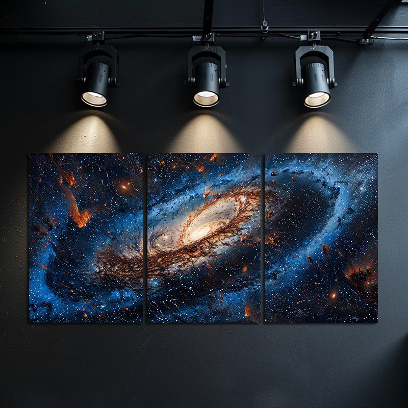 3pcs Space Galaxy & Milky Way Wall Art Set Canvas Framed 50x70cm - High Quality Print 100% Australian Made Wall Canvas Ready to Hang