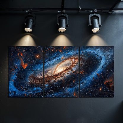 3pcs Space Galaxy & Milky Way Wall Art Set Canvas Framed 50x70cm - High Quality Print 100% Australian Made Wall Canvas Ready to Hang