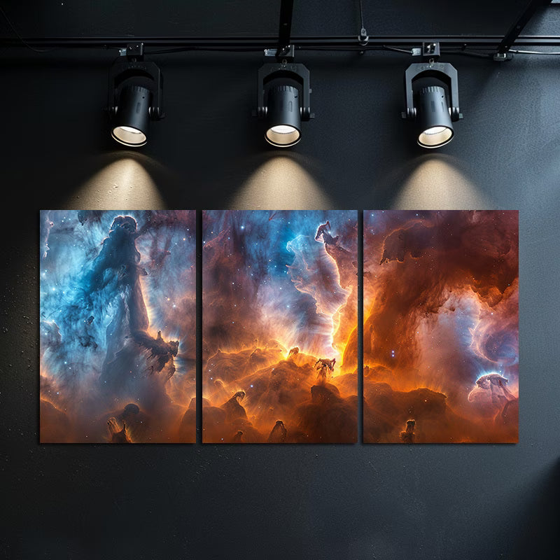 3pcs Deep Space Nebula Cosmic Galaxy Wall Art Set Canvas Framed 40x60cm - High Quality Print 100% Australian Made Wall Canvas Ready to Hang - Bella Home Decor
