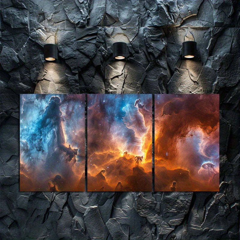 3pcs Deep Space Nebula Cosmic Galaxy Wall Art Set Canvas Framed 40x60cm - High Quality Print 100% Australian Made Wall Canvas Ready to Hang - Bella Home Decor