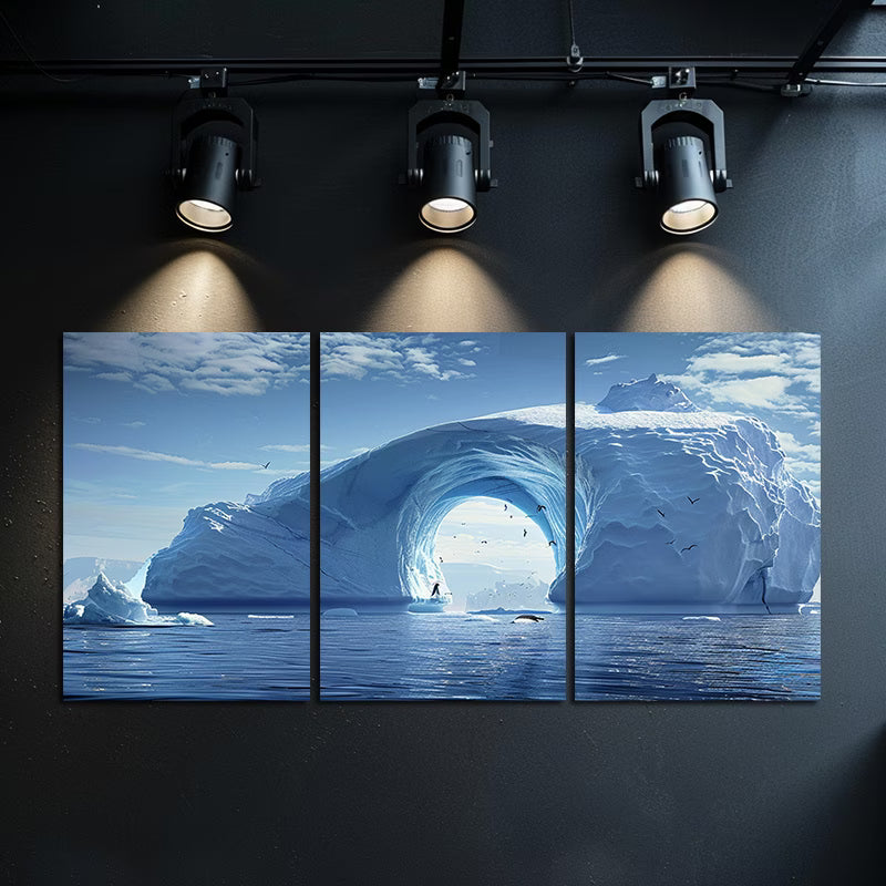 3pcs Iceberg in Southern Ocean Wall Art Set Canvas Framed 60x90cm - High Quality Print 100% Australian Made Wall Canvas Ready to Hang