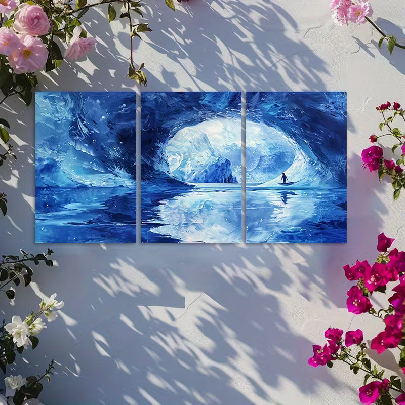 3pcs An Iceberg in The Southern Ocean Wall Art Set Canvas Framed 60x90cm - High Quality Print 100% Australian Made Wall Canvas Ready to Hang - Bella Home Decor