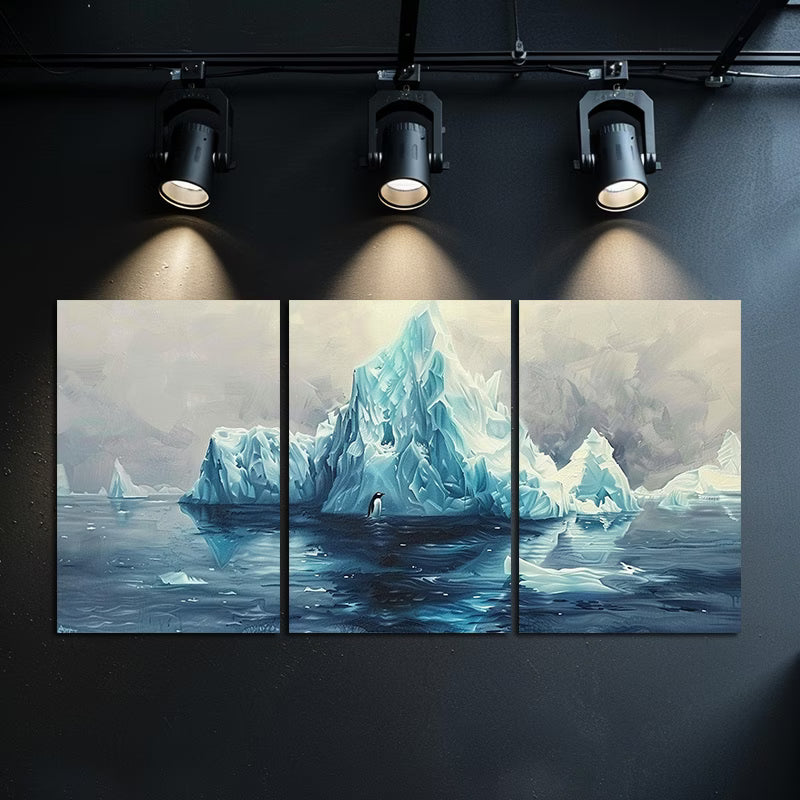 3pcs Iceberg in Southern Ocean Wall Art Set Canvas Framed 50x70cm - High Quality Print 100% Australian Made Wall Canvas Ready to Hang