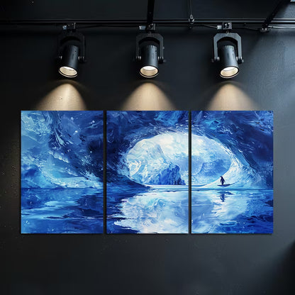 3pcs An Iceberg in The Southern Ocean Wall Art Set Canvas Framed 50x70cm - High Quality Print 100% Australian Made Wall Canvas Ready to Hang - Bella Home Decor
