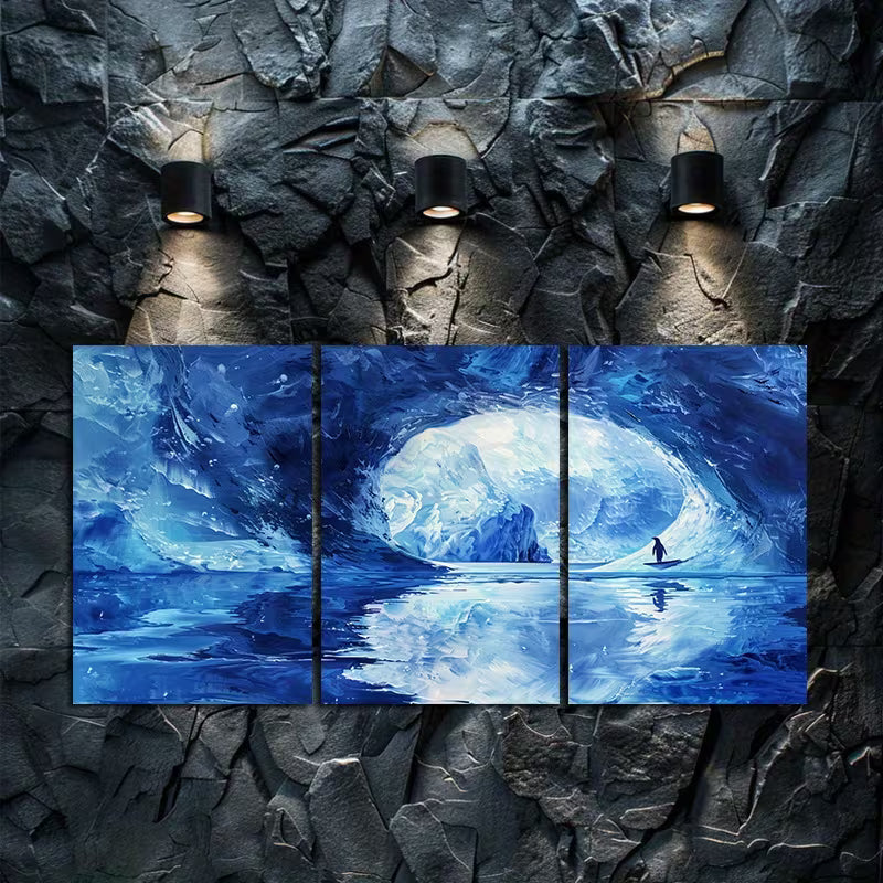 3pcs An Iceberg in The Southern Ocean Wall Art Set Canvas Framed 50x70cm - High Quality Print 100% Australian Made Wall Canvas Ready to Hang - Bella Home Decor