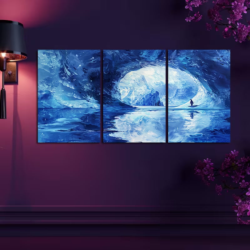 3pcs An Iceberg in The Southern Ocean Wall Art Set Canvas Framed 40x60cm - High Quality Print 100% Australian Made Wall Canvas Ready to Hang - Bella Home Decor