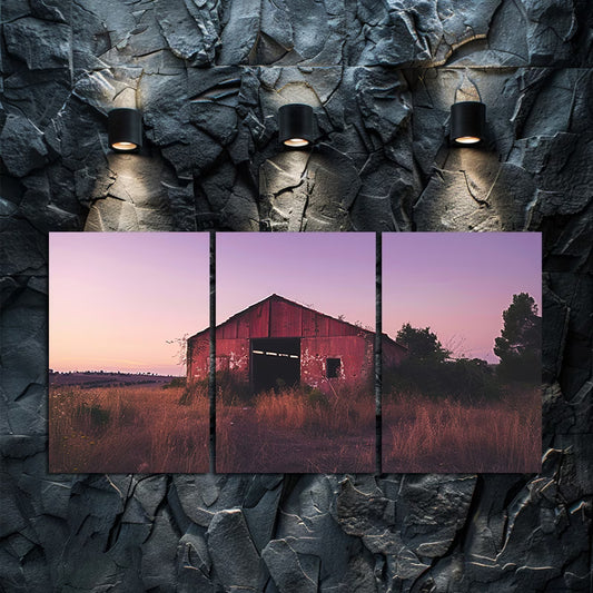 3pcs Rustic Countryside Sunset Wall Art Set Canvas Framed 60x90cm - High Quality Print 100% Australian Made Wall Canvas Ready to Hang