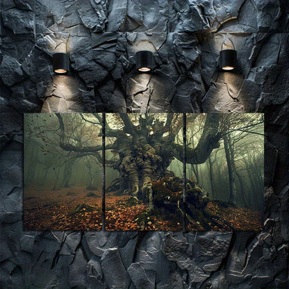 3pcs Mystical Forest Tree Design Wall Art Set Canvas Framed 40x60cm - High Quality Print 100% Australian Made Wall Canvas Ready to Hang