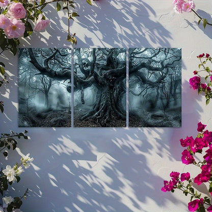 3pcs Mystical Forest Tree Series Wall Art Set Canvas Framed 50x70cm - High Quality Print 100% Australian Made Wall Canvas Ready to Hang