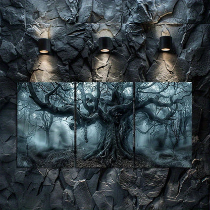 3pcs Mystical Forest Tree Wall Art Set Canvas Framed 40x60cm - High Quality Print 100% Australian Made Wall Canvas Ready to Hang