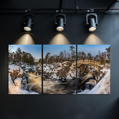 3pcs View of the Ceiling-to-Ceiling Bridge Wall Art Set Canvas Framed 40x60cm - High Quality Print 100% Australian Made Wall Canvas Ready to Hang