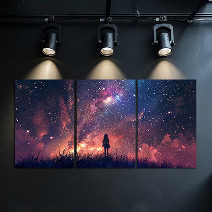 3pcs Endless Sky Full of Stars and Galaxies Wall Art Set Canvas Framed 40x60cm - High Quality Print 100% Australian Made Wall Canvas Ready to Hang