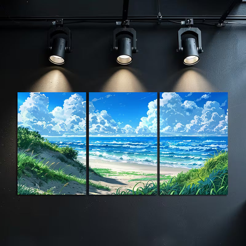 3pcs Beautiful Beach Scene Wall Art Set Canvas Framed 50x70cm - High Quality Print 100% Australian Made Wall Canvas Ready to Hang - Bella Home Decor