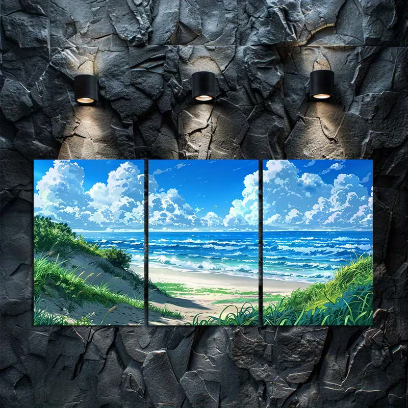 3pcs Beautiful Beach Scene Wall Art Set Canvas Framed 60x90cm - High Quality Print 100% Australian Made Wall Canvas Ready to Hang - Bella Home Decor