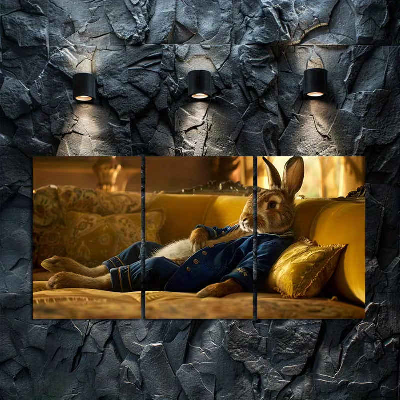 3pcs Cinematic Image of Peter Rabbit Wall Art Set Canvas Framed 50x70cm - High Quality Print 100% Australian Made Wall Canvas Ready to Hang - Bella Home Decor