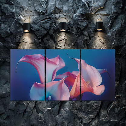 3pcs Close-up of Calla Lilies Captured Wall Art Set Canvas Framed 40x60cm - High Quality Print 100% Australian Made Wall Canvas Ready to Hang - Bella Home Decor