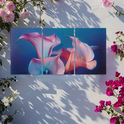 3pcs Close-up of Calla Lilies Captured Wall Art Set Canvas Framed 50x70cm - High Quality Print 100% Australian Made Wall Canvas Ready to Hang - Bella Home Decor