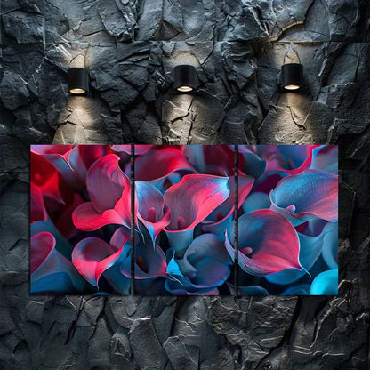 3pcs Calla Lilies Captured in a Soft Focus Photo Wall Art Set Canvas Framed 50x70cm - High Quality Print 100% Australian Made Wall Canvas Ready to Hang - Bella Home Decor