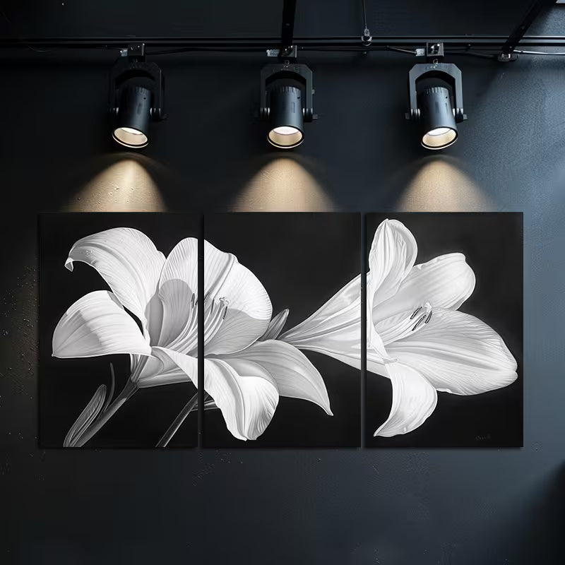 3pcs Featuring a Close-Up of Lily Petals Wall Art Set Canvas Framed 50x70cm - High Quality Print 100% Australian Made Wall Canvas Ready to Hang