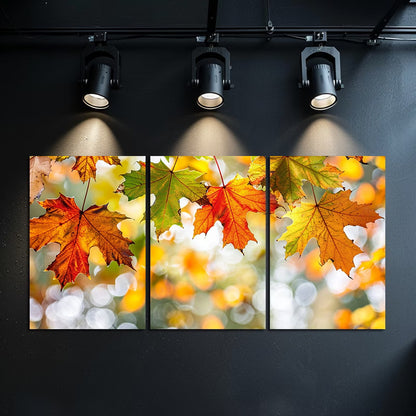 3pcs Autumn Leaves Illustration Wall Art Set Canvas Framed 60x90cm - High Quality Print 100% Australian Made Wall Canvas Ready to Hang - Bella Home Decor
